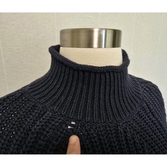 J Crew Womens Relaxed Rollneck Sweater Size XS Navy Blue Cotton - Picture 5 of 7